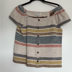Anthropologie Striped Off-Shoulder Top